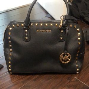 Michael Kors black gold studded purse